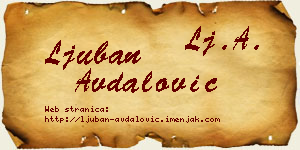Ljuban Avdalović vizit kartica
